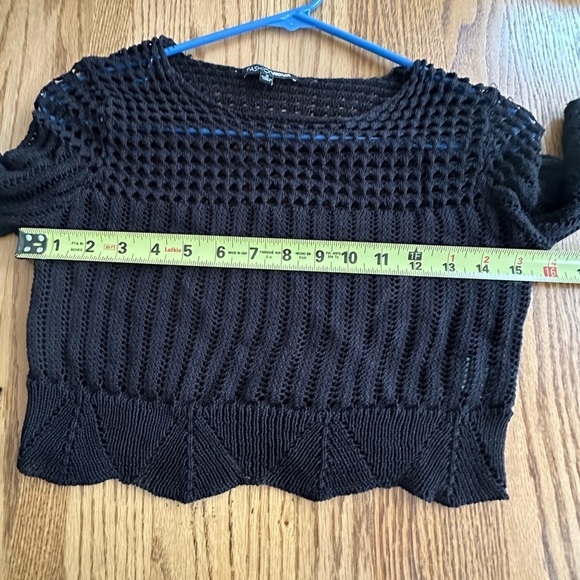 Fashion Nova Here To Stay Crochet Sweater Color Black - Picture 6 of 11